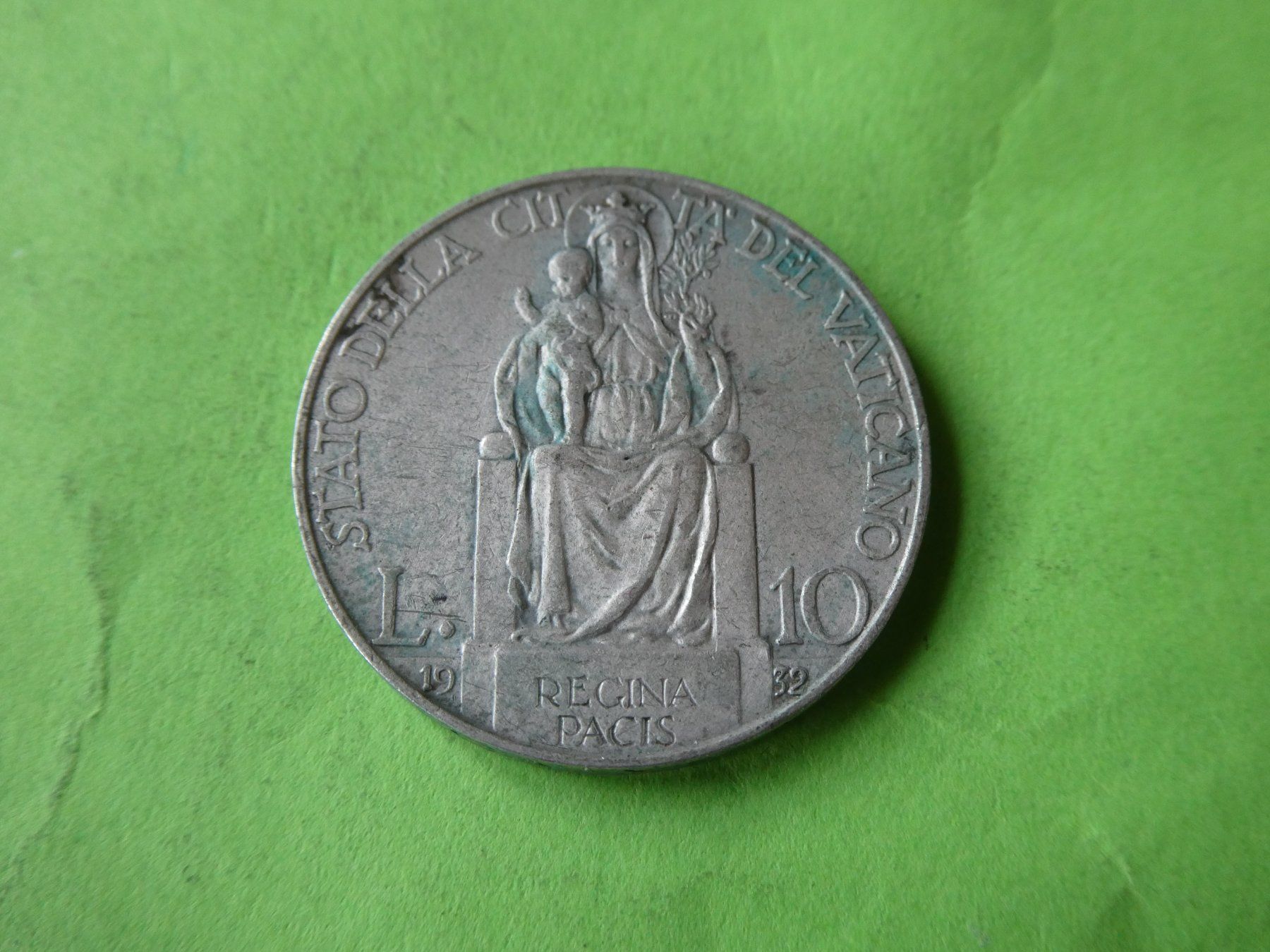 Toutes les monnaies: Vatikan 1932, 10 Lire  - Silber – D'occasion à Hinterforst par Rohusri