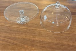 Glass Cake Stand, large, with Dome Cover  🎂