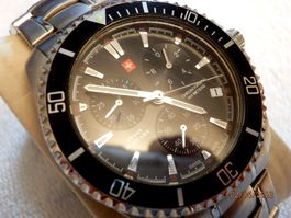 Swiss Military, Armbanduhr, Chronograph + Datum, Quartz,45mm