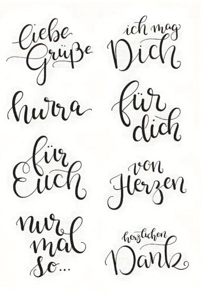 Timbri: Silikonstempel liebe Grüsse / ich mag Dich – Nuovo e nell'imballaggio originale da Kaltbrunn venduto da schere-stein-papier