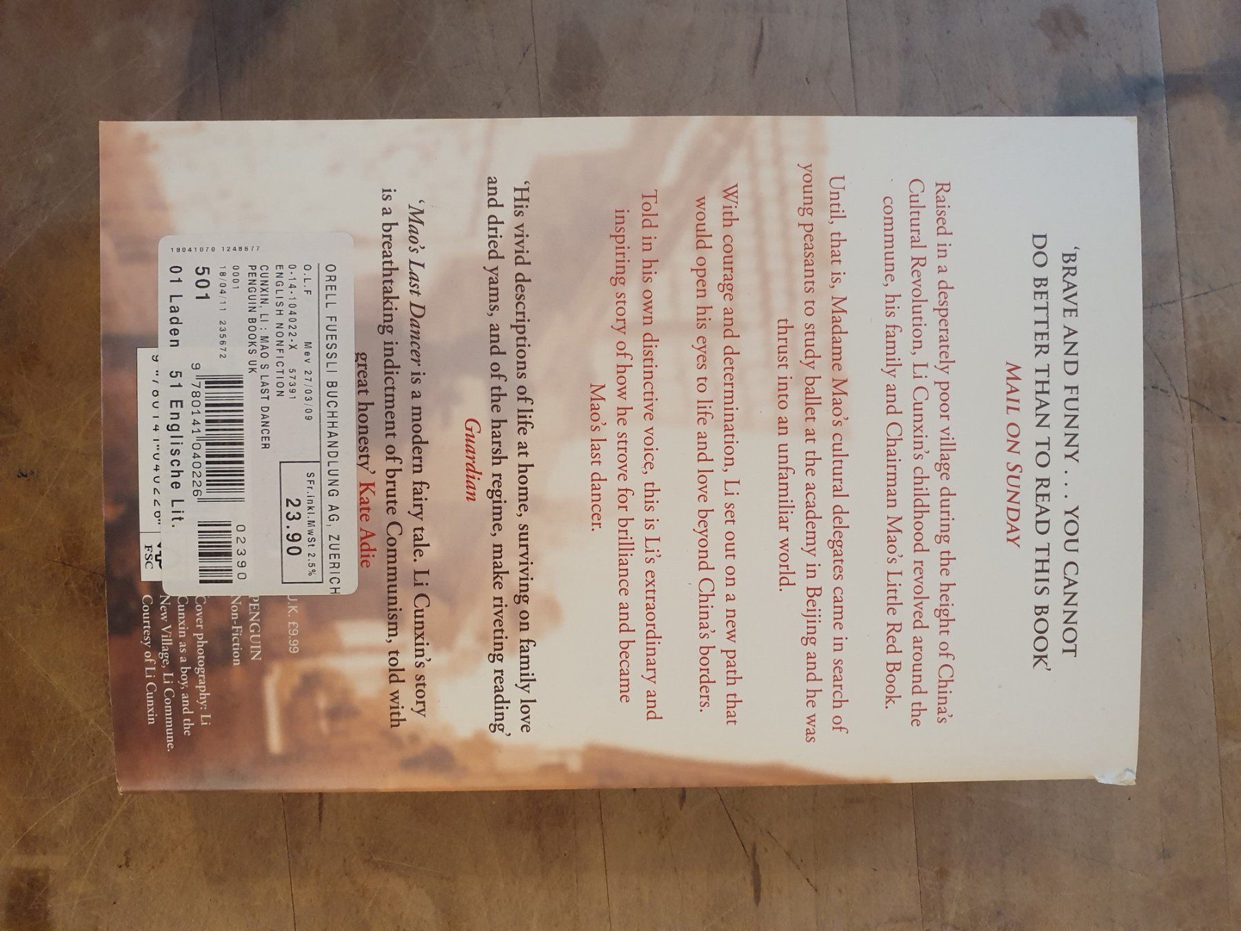 Libri: Maos Last Dancer Li Cunxin Penguin – Usato da Zürich venduto da loosebone 1