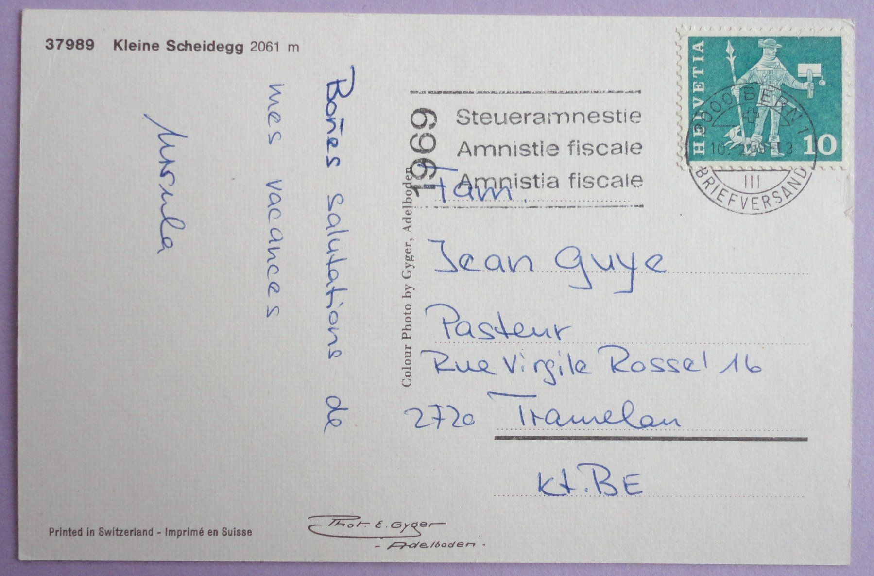 Cartoline postali: Kleine Scheidegg 2061 m – Usato da Fétigny venduto da Billy2miny 1