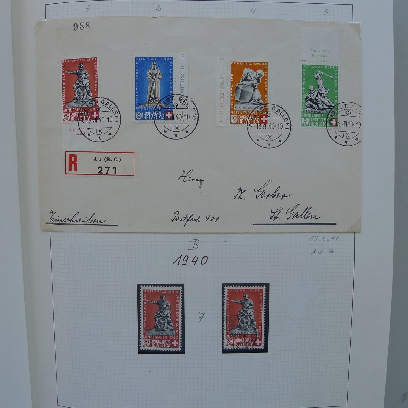 Tutti i francobolli: 1938-2015, grosse Sammlung Pro Patria in 2 Alben. – Usato da Sursee venduto da Luzernerraute 7