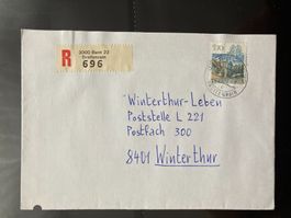 Schweiz 1985 R-Brief 1.7 Fr. Krebs Bern 22 Breitenrain