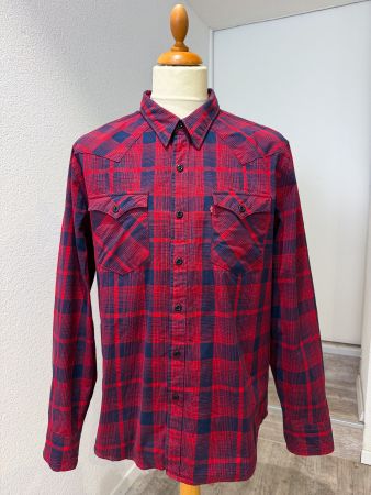 Levi’s Westernhemd XL – Rot Blau Kariert – Stretch – ungetra