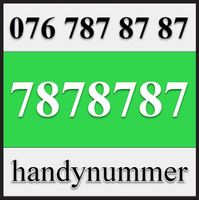 Handynummer, Telefonnummer, VIP Nummer, 076 787 87 87