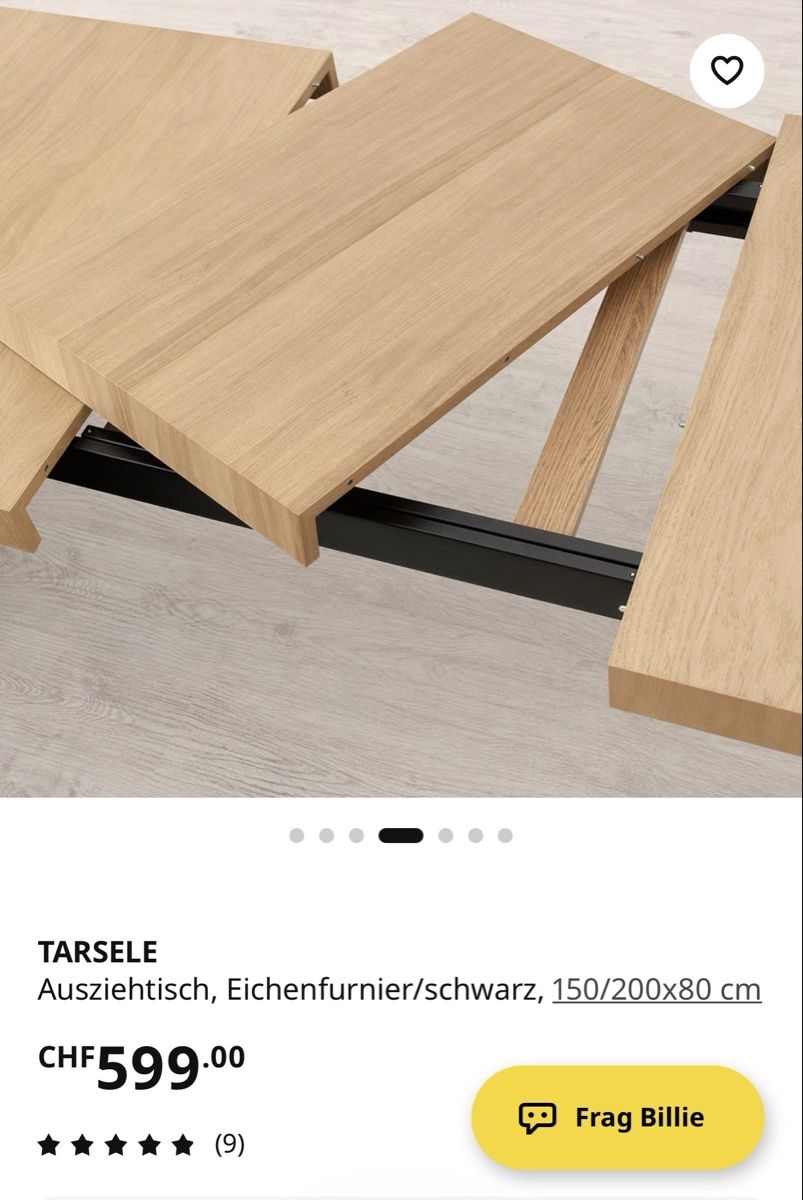 Ikea Tavoli: IKEA TARSELE Tisch – Eichenfurnier / Schwarz – Usato da Wetzikon ZH venduto da SAINtJHN 4