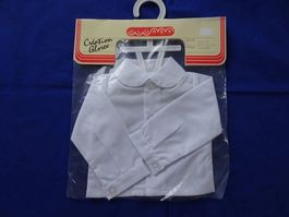 Puppenkleid BLUSE weiss, RUNDER KRAGEN, Puppengrösse 40-45cm