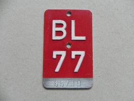 Velonummer Velo Nummer BL 77 Baselland 1977 Bike Geschenk