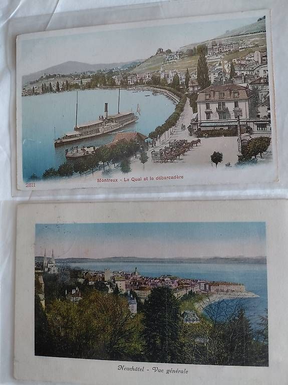 Cartoline postali: 2 Postkarten / Neuchatel /Montreux – Usato da Zollikerberg venduto da Inhal