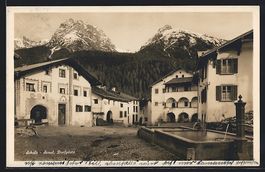 AK Schuls, Scuol, Dorfplatz, 1927
