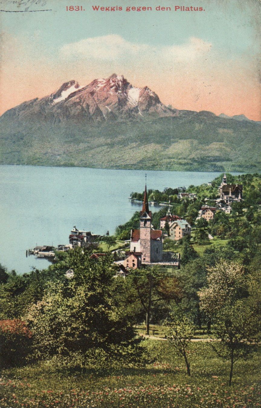Cartoline postali: Weggis gegen den Pilatus – Usato da Melano venduto da pisonsdro