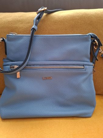 Sac bandoulière L.Credi bleu cuir excellent état