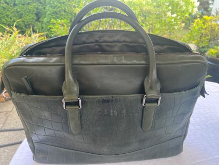 Businesstasche Aktentasche Echtleder Grün Unisex