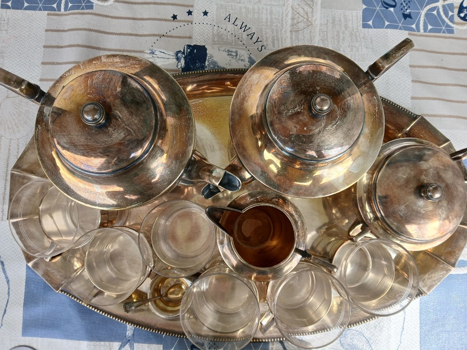 Set di piatti: Vintage silver plated Tea Set with Tray – Usato da Dübendorf venduto da rol_fm6d 2