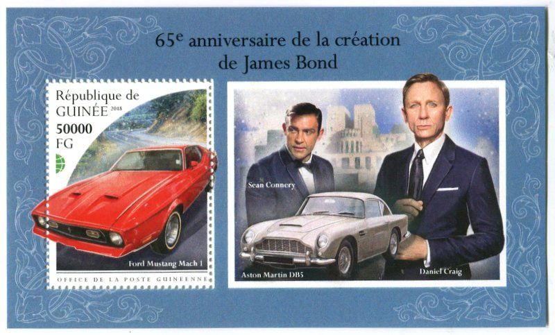 Alle Briefmarken: Block "James Bond. Sean Connery, Daniel Craig". Guinea – Neu und originalverpackt aus Basel von Butsch5