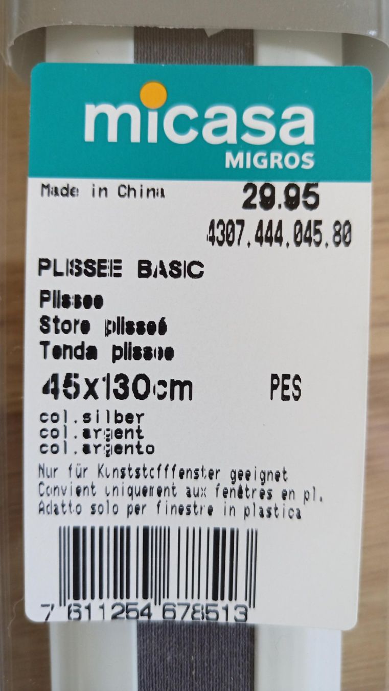 Tende da sole: 9 Stück Micasa Plissee BASIC 45 x 130 cm grau/braun – Usato da Stans venduto da Cherry_2000 9