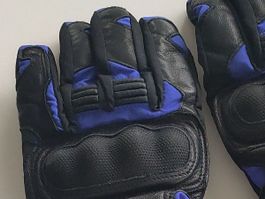 Motorradhandschuhe Grösse XS, Schwarz/Blau, wenig gebraucht