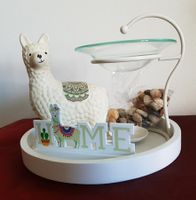Lama Duftlampe mit Steinen & Keramik Deko