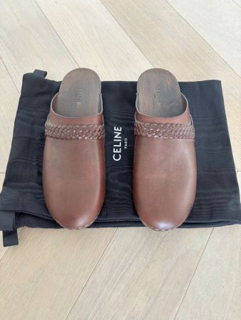 Celine Damen clogs Leder braun Grösse 39