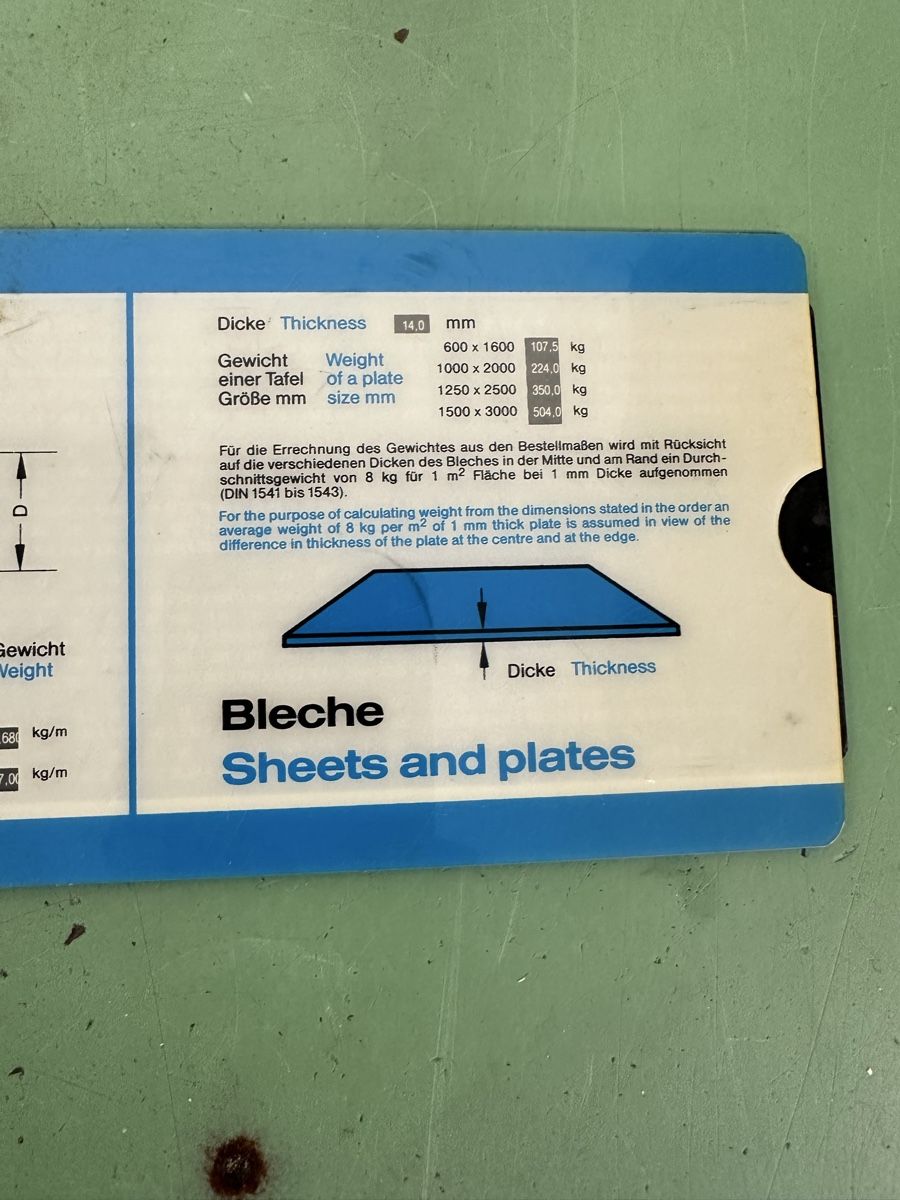 Alle Werkzeuge: Gewichtstabelle. – Gebraucht aus Aarberg von SNMachines 3