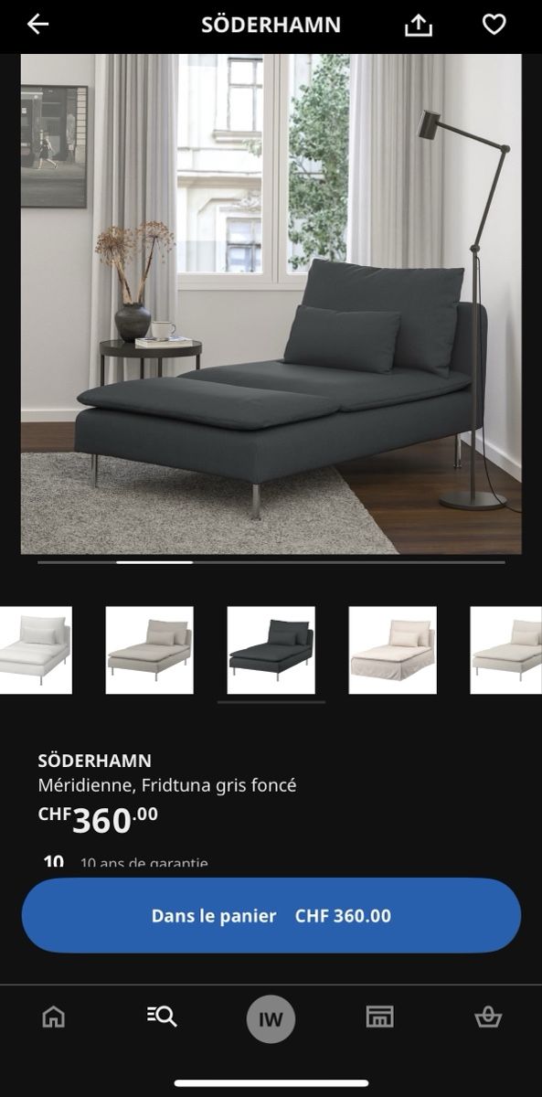 Ikea Divani: Söderhamn IKEA Méridienne dark grey – Usato da Zofingen venduto da Caruchi 5
