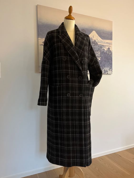 ZARA EXTRA LANGER KUNSTSCHERMANTEL SCHWARZ NEU FW24 GRÖSSEN