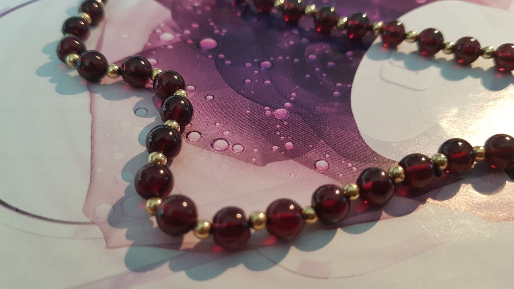 Catenine: Goldkugel - Kette mit Granatsteinen – Nuovo (secondo la descrizione) da Unterägeri venduto da Altgoldschmuck 6