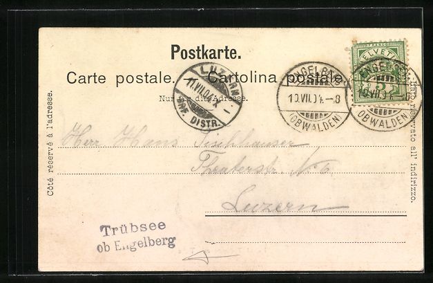 Cartoline postali: AK Engelberg, Hotel Trübsee mit Titlis – Usato da Berlin venduto da bartko-reher 1