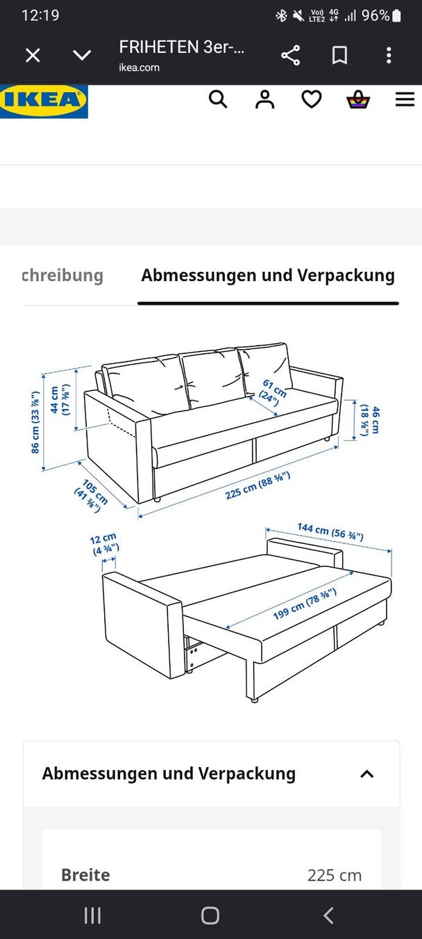 Ikea Divani: IKEA Friheten 3er Bettsofa – Usato da Lyssach venduto da korgull 1