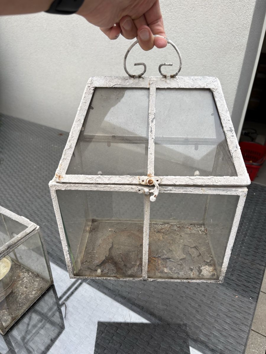 Laternen: 4 Laternen / Windlichter / Glas / shabby shic – Gebraucht aus Zürich von seb_8rsb 1