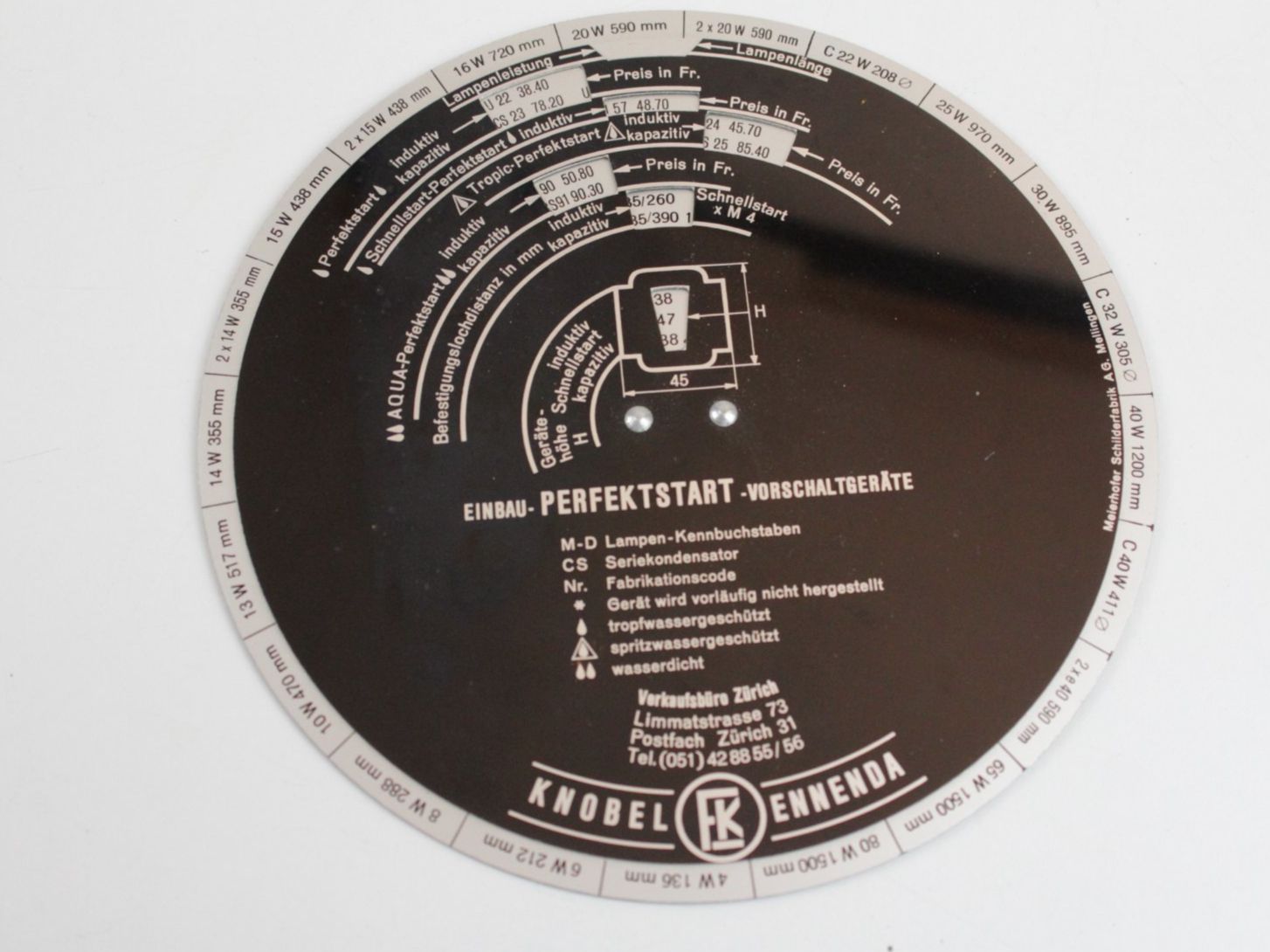 Misurare: Vintage Industrie Technikscheiben CMC & Knobel Set – Usato da Basel venduto da IRMAundFRED 4