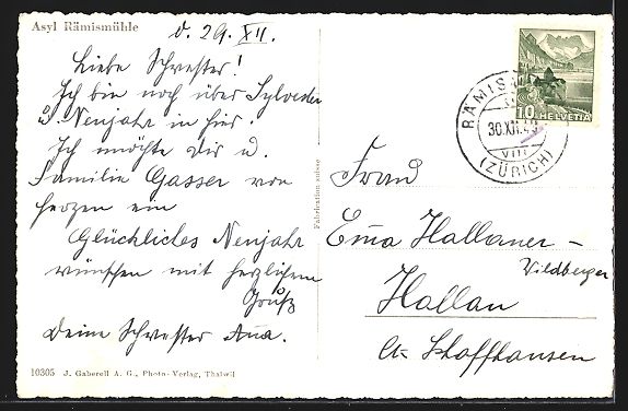 Cartoline postali: Rämismühle - Zch., Teilansicht vom Ufe – Usato da Berlin venduto da bartko-reher 1