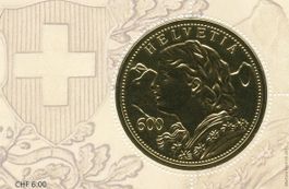 2 Timbres Or Helvetia 6 Francs 2013 - Goldvreneli Neuf