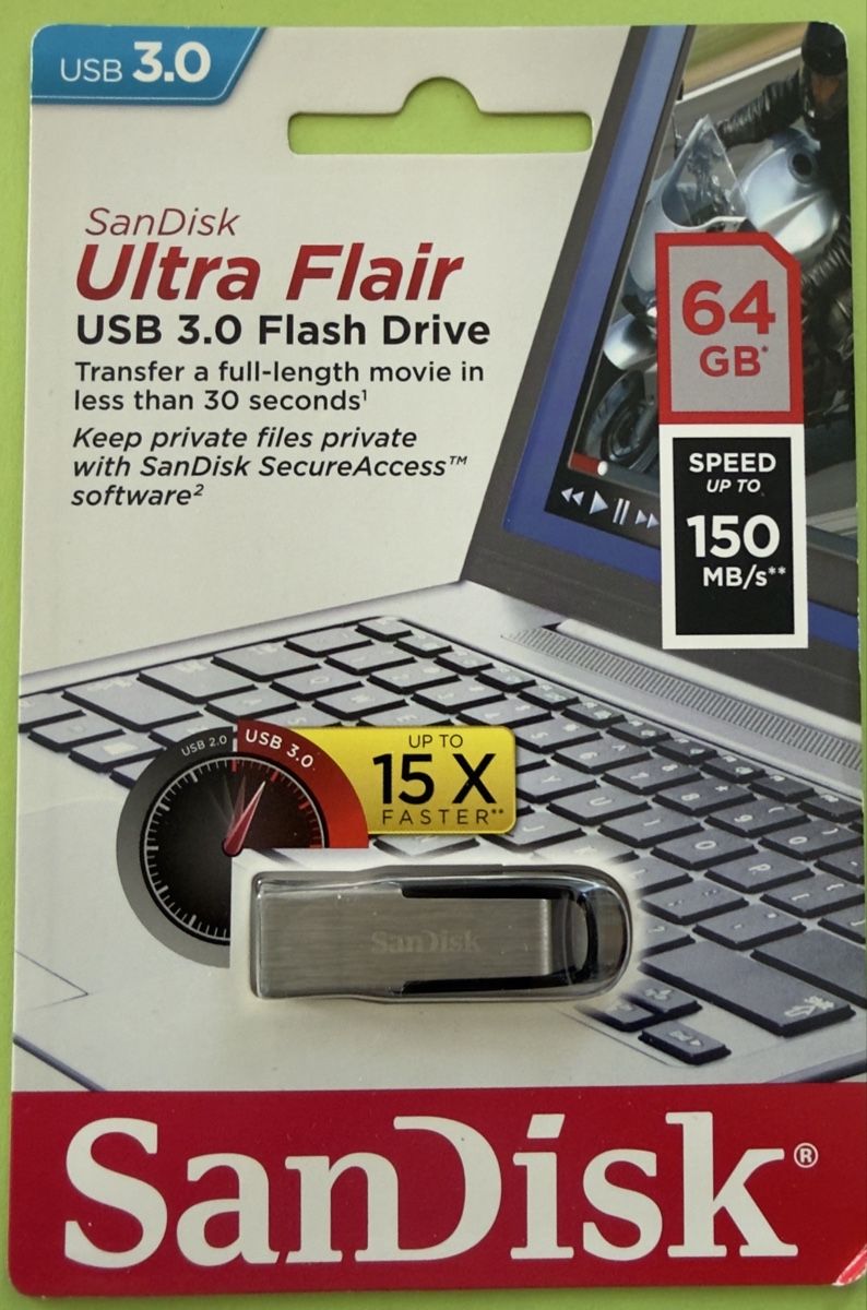 Sandisk Chiavette USB: SanDisk Ultra Flair USB 3.0 64GB Flash Drive  – Nuovo e nell'imballaggio originale da Basel venduto da tamy90