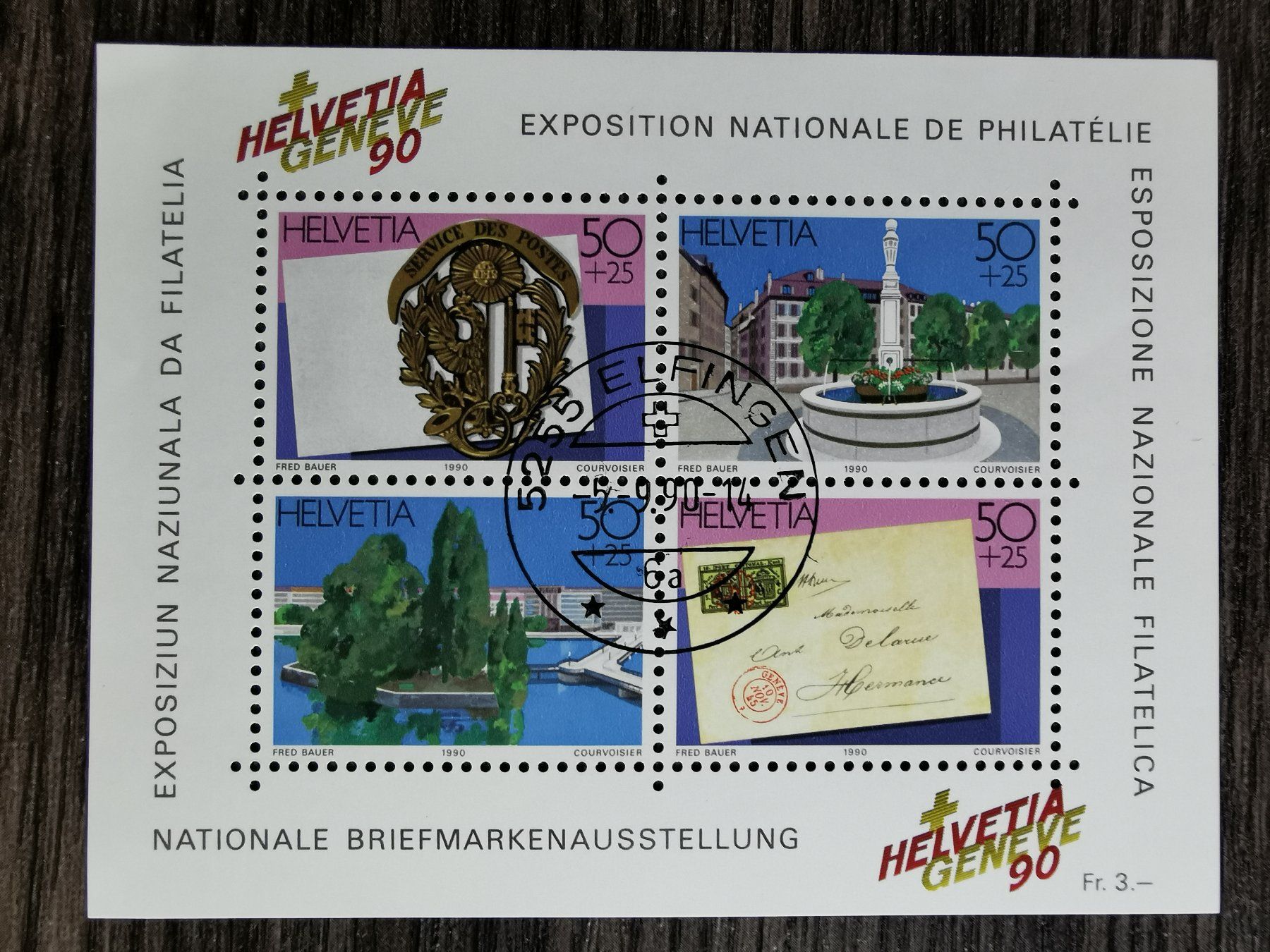Tutti i francobolli: TR95 Bloc Timbre Suisse 1990 Oblitere – Usato da Cousset venduto da Patrick_Collections