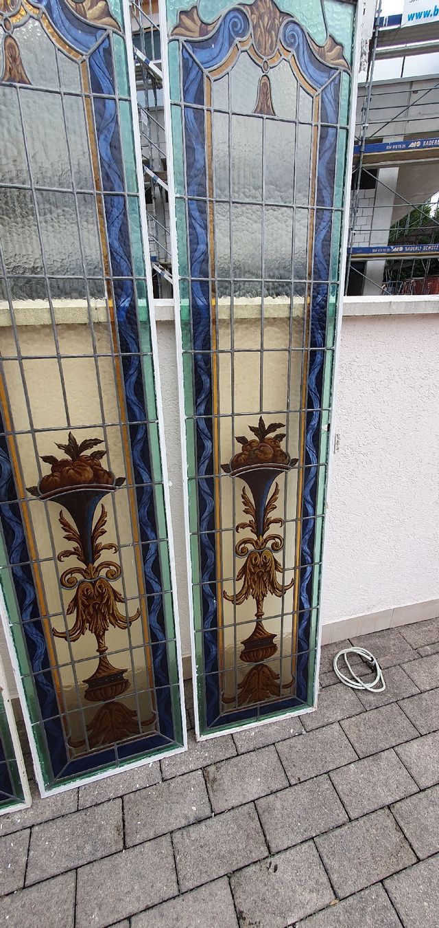 Fenster: 6 Stuck Jugendstil Fenster, Glasmalerei, Bleiverglasung – Gebraucht aus Utzenstorf von Filetto 8
