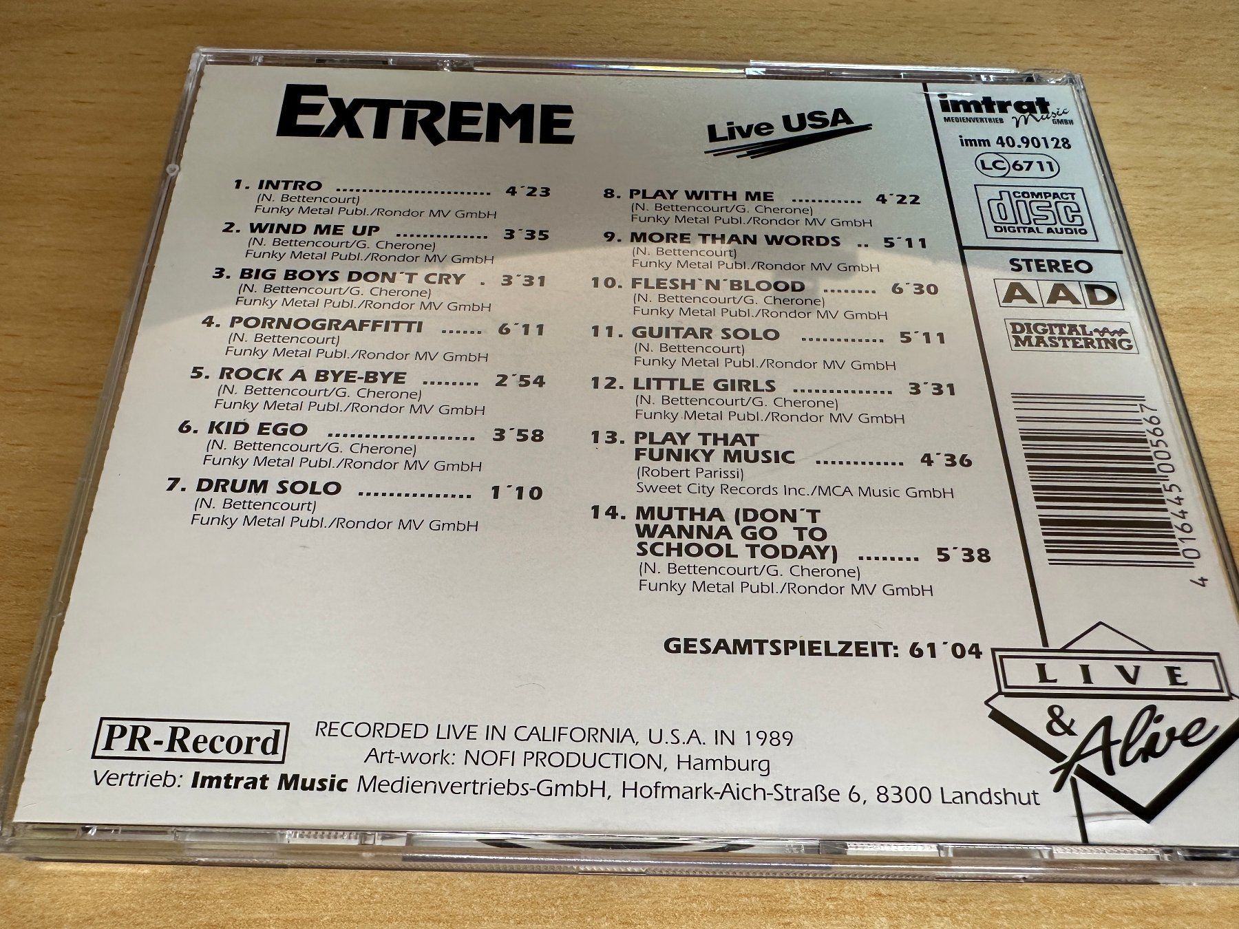 CD: Extreme – Live USA – Usato da Rikon im Tösstal venduto da Alpenmutz 1