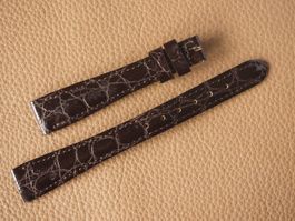 Leder-Uhrenband P Cardin SWISS 14mm NOS braun Kroko-Präg. 14