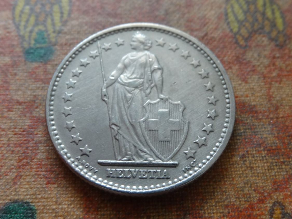Tutti le monete: 2 Fr. 1968  Sans/Ohne  "B"  (D) – Usato da Romanel-sur-Lausanne venduto da Swift13 1