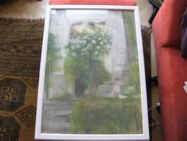 Bild grün weisser Rahmen 73 x 53,5 cm