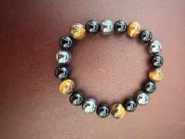 Hämatit, Onyx & Tigerauge Armband – Edelsteinarmband