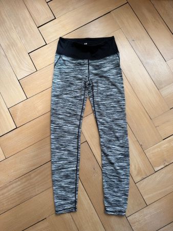 Sport Leggings schwarz-weiss gemustert S