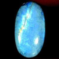 Regenbogen Mondstein 33.25ct Blau Oval Naturstein AKTION%%