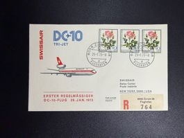 Swissair Erstflugbrief Zürich-New York 1973