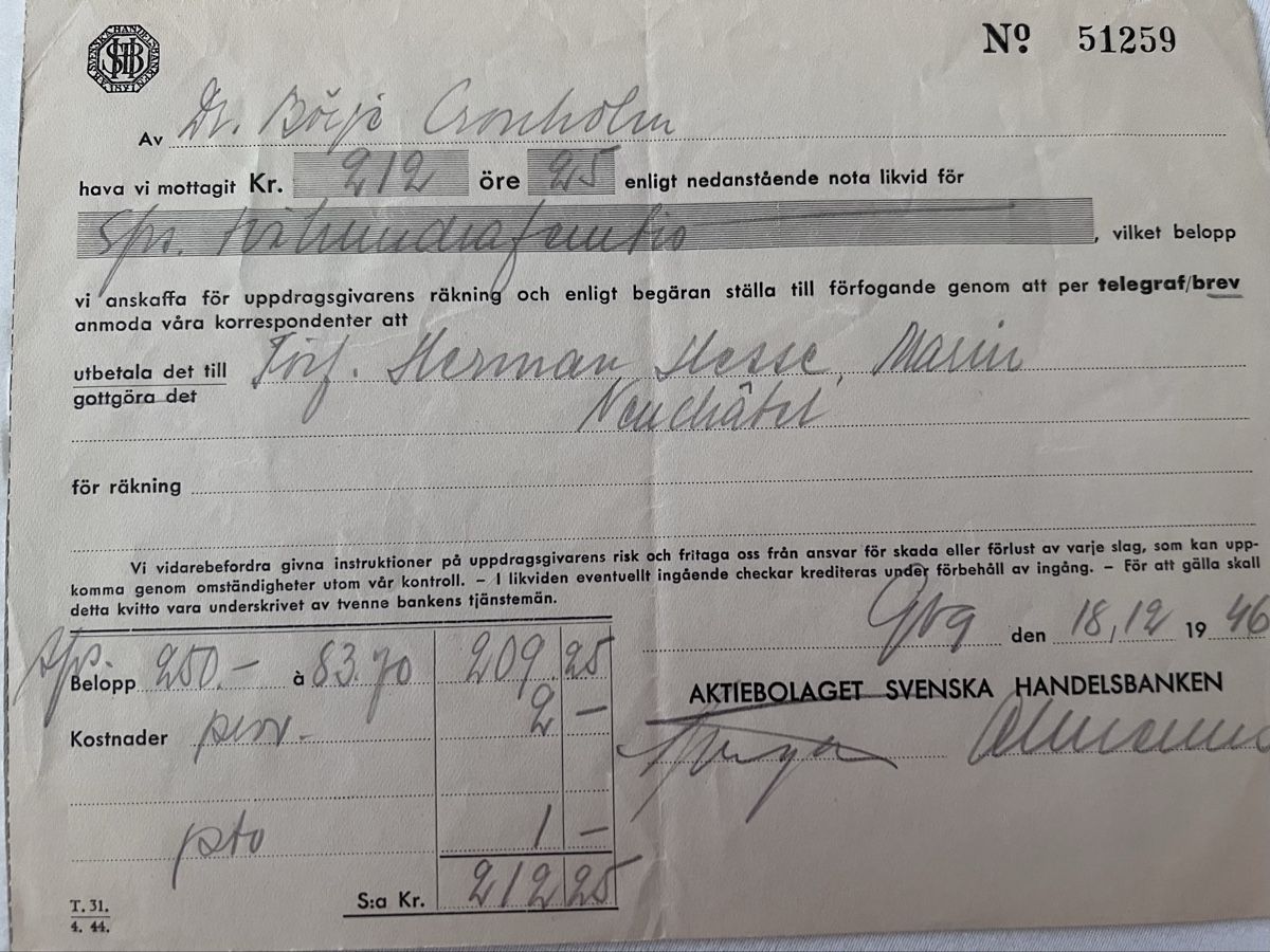 Autografi: Originalbrief von Hermann Hesse signiert – Usato da Rüschlikon venduto da sweet_76 2