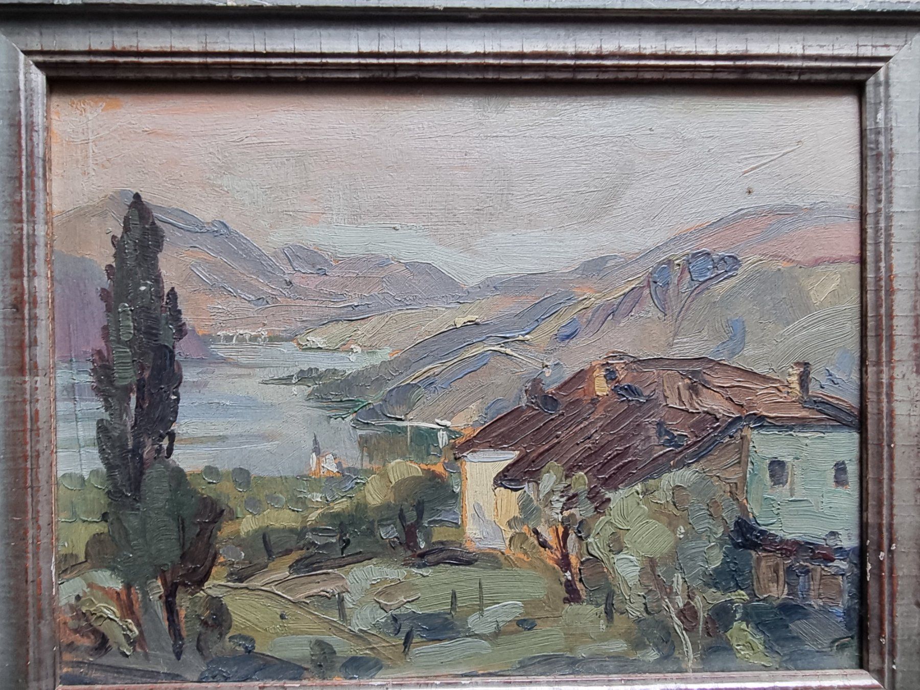 Gemälde: GEMÄLDE MIT BERG UND SEELANDSCHAFT MIT RAHMEN – Gebraucht aus Gersau von kunst-online