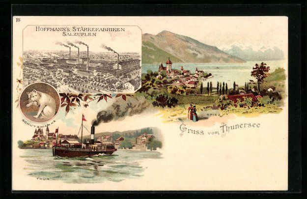 Cartoline postali: Litho Thun, Hoffmann's Stärkefabriken S – Usato da Berlin venduto da bartko-reher