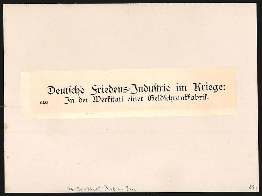 Fotografie & Manifesti: Fotografie 1. WK, Deutsche Friedens-Indu – Usato da Berlin venduto da bartko-reher 1