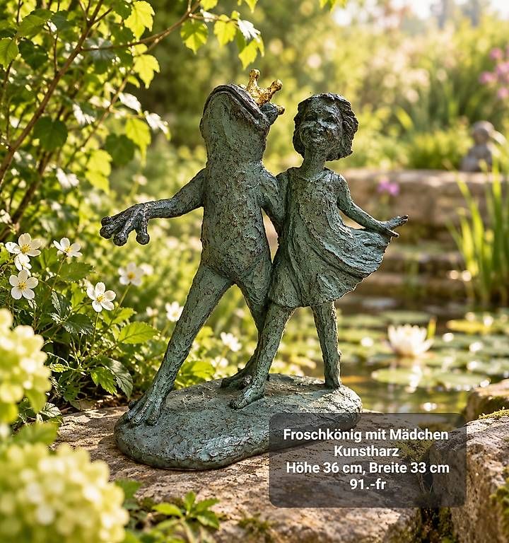 Statuette: Froschkönig mit Mädchen  – Nuovo e nell'imballaggio originale da Kriens venduto da LotusOase